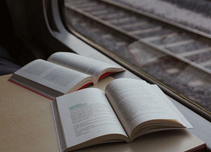 Books on a train